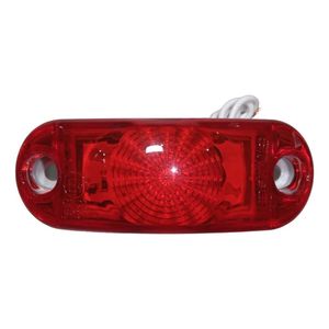 Lanterna lateral leds 24 v oval vermelha